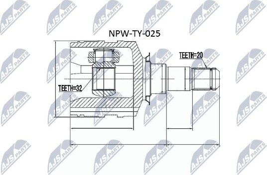 Nty Drivknute drivaksel NTY NPW TY 025