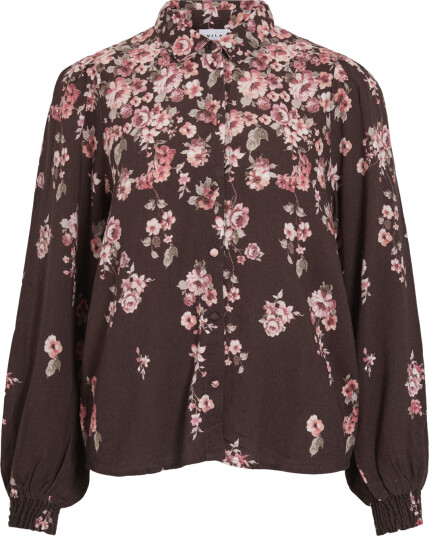 Vila Elma Bai Long Sleeve Shirt Brun 38