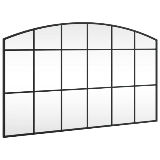 vidaXL Veggspeil svart 100x60 cm buet jern vidaXL Veggspeil svart 100x60 cm buet jern