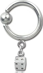 Utgått BCR Piercing med Hengende Terning 1.6 x 12 mm