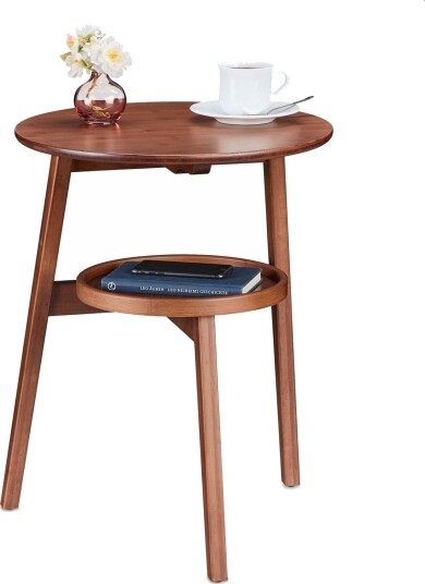 Rundt sidebord med 2 plan