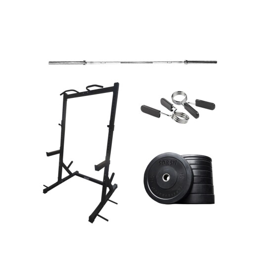 SQ&SN Styrkesett 150 kg med Squat rack