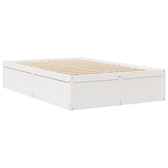 Seng med madrass hvit 120x190 cm heltre furu