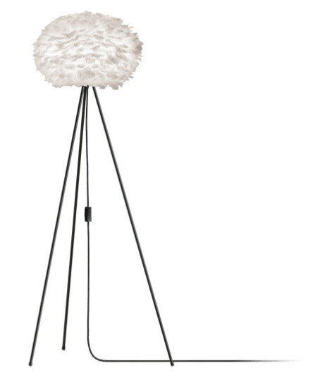 Umage Eos Tripod Gulvlampe Medium Hvit med Ben i Sort