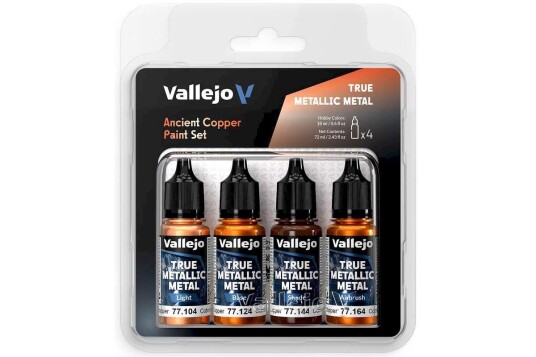 Vallejo True Metallics Ancient Copper 4x18ml Vallejo True Metallics Ancient Copper 4x18ml