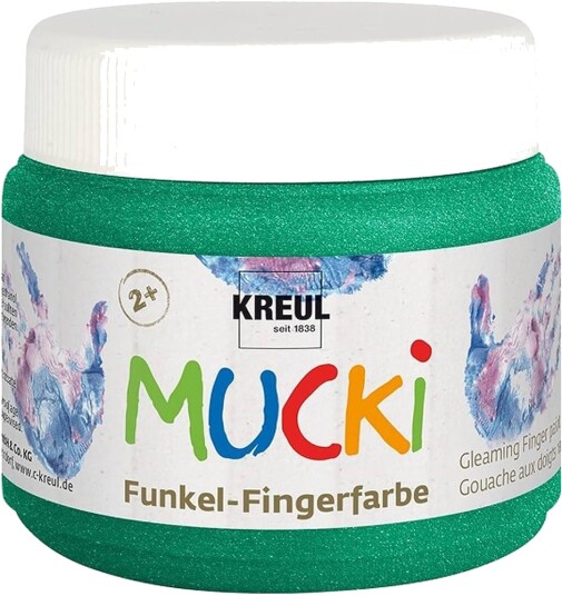 Mucki Fingermaling 150ml Vannbasert Metallisk Grønn Mucki Fingermaling 150ml Vannbasert Metallisk Grønn
