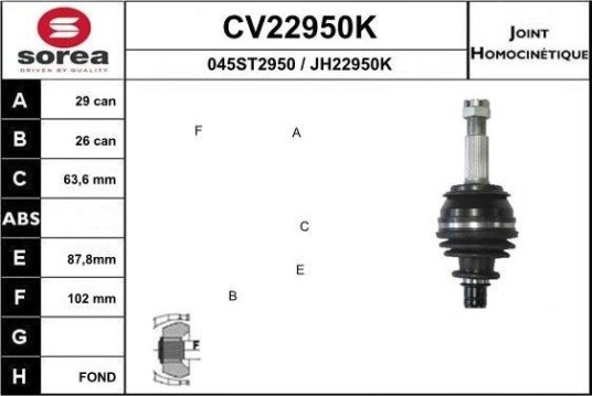 Drivledd EAI CV22950K
