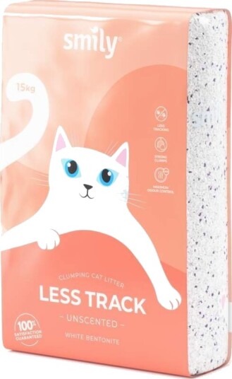 Smily White Bentonitt Kattesand Less Track 15 kg Smily White Bentonitt Kattesand Less Track 15 kg