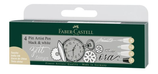 Faber-Castell PITT Artist Pens 4-set Black & White