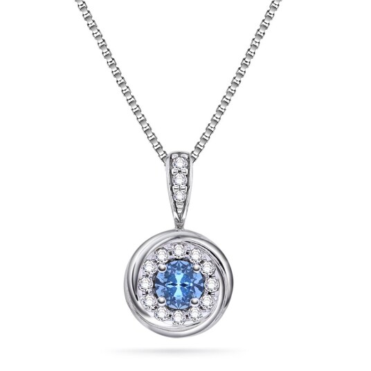 Pan Jewelry Smykke i 925 sølv med blå og hvit zirkonia