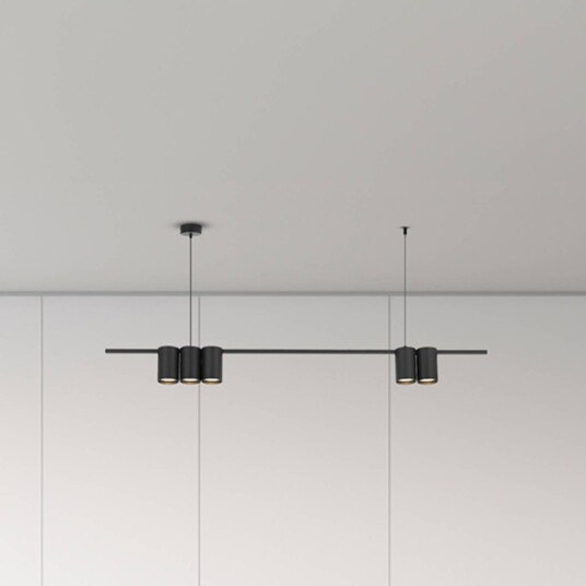 Eko-Light Genesis pendellampe aluminium svart 5 x GU10 lengde 100 cm