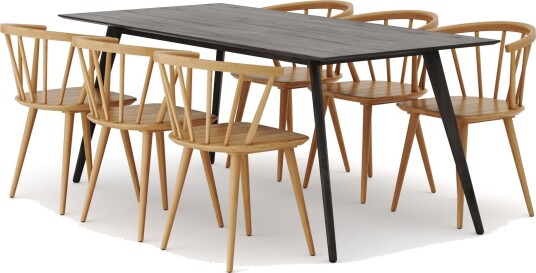 Tyrö Spisegruppe med 6 Tyrö Armstoler Smoked Oak/Oak