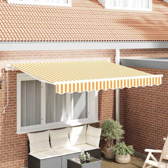 vidaXL Uttrekkbar markise Gul 300 x 200 cm stoff