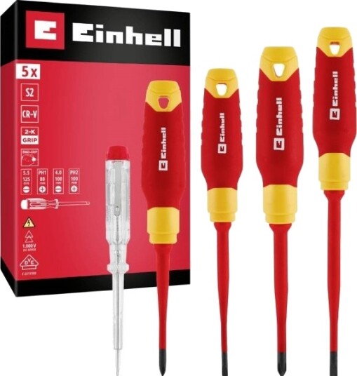 Einhell Vde Skrutrekkersett For Elektrikere 5 Delt Sl 4,0/5,5 Ph 1/2 370541 Einhell Vde Skrutrekkersett For Elektrikere 5 Delt Sl 4,0/5,5 Ph 1/2 370541