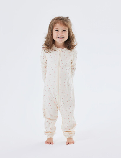name it Nbfnightsuit Zip Buttercream Hearts Noos - Cream - 56