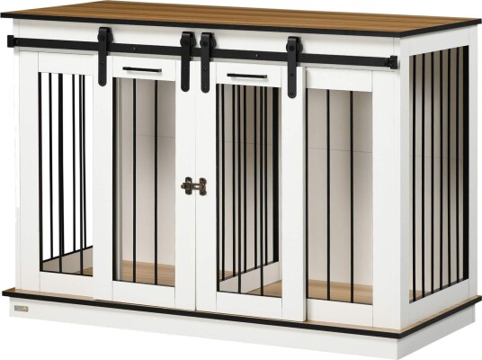 Northio Hundebur Med 2 Rom Hvit 120 × 60 cm