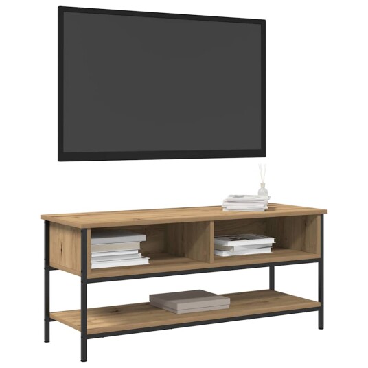  TV benk Artisan Eik 100x35x45 cm Bearbeidet tre og stål
