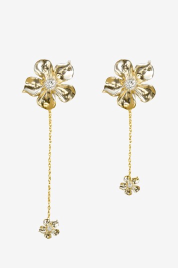 Ioaku Øreringer Hanging LA Fleur Earrings Gull