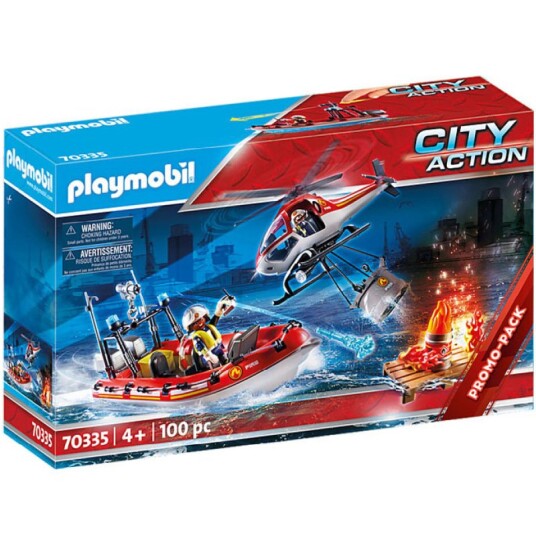 Playmobil City Action Brannvesen Med Helikopter & Båt 70335