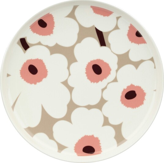 Unikko Tallerken Ø25 cm Powder / Dark Wine / Clay
