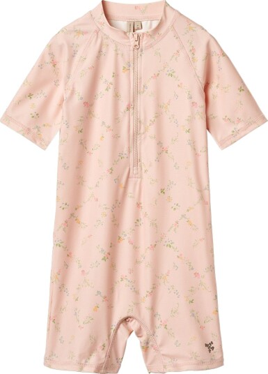 Wheat Badedrakt UV40+ Cas Powder Rutede blomster Wheat 4 år 104 Badetøy Rosa