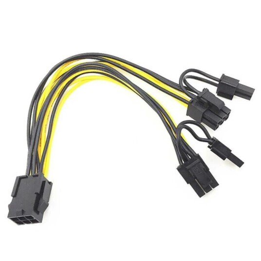PCIe 6-Pin Hunn til 2x 6+2-pin PCIe Hann 231263