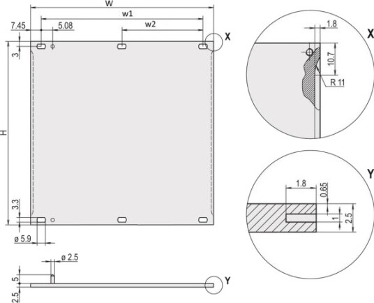 Schroff Frontpaneler Skjermbare Frontpl.Emc 6He 42Te M.Pin (20846453) 20846453