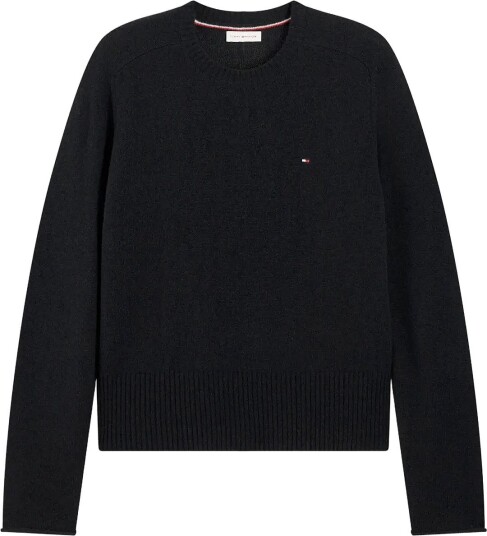Tommy Hilfiger C Nk Soft Wool Jersey Slm Swt Black XS