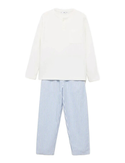 Mango Striped Long Pyjamas Blue 11-12