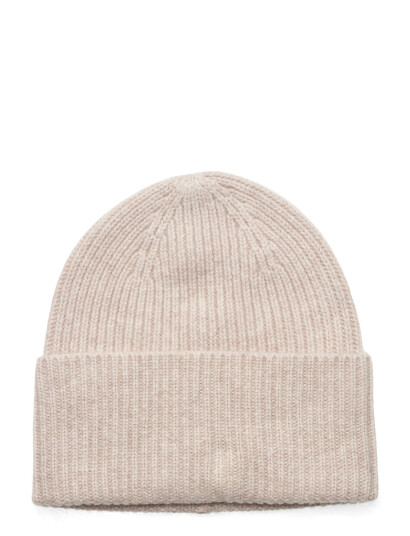 Davida Cashmere Fold Rib Cap - Beige - ONE SIZE Davida Cashmere Fold Rib Cap - Beige - ONE SIZE