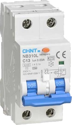 Chint Jordfeilautomat 2 Moduler 2-pol 16A B-Kar 30mA