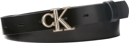 Calvin Klein Round Ck 2Color Buckle Smooth 25   Black   75 x 75