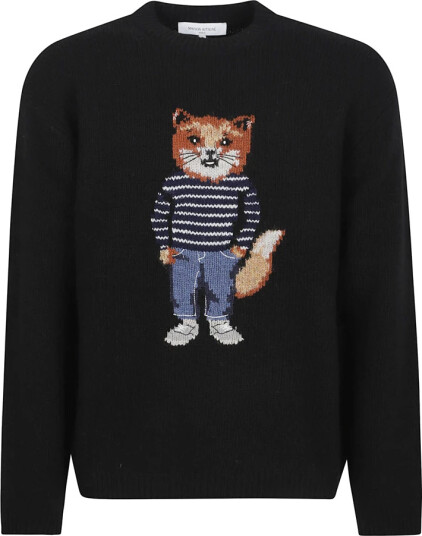Maison Kitsuné Herre Strikkevarer Svart S,