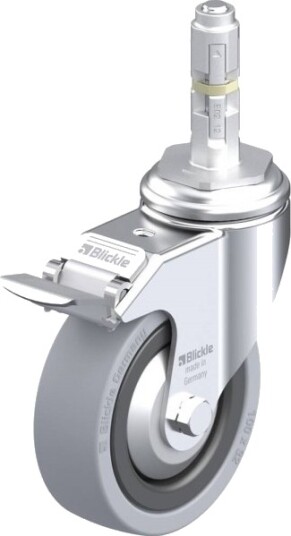 Blickle Styrehjul Med Brems 327767 Lkra-Vpa 101K-11-Fi-Fa-E12, Hjuldiameter 100 Mm, Lasteevne (Maks.) 110 Kg - 1 Stk