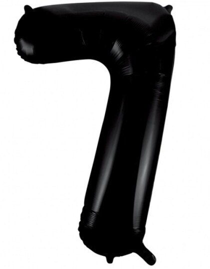 Tallet 7 Svart JUMBO Folieballong 86 cm