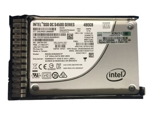 Hpe - Ssd - Read Intensive - 480 Gb - Hot-Swap - 2.5" Sff - Sata 6Gb/S - Med Hpe Smart Carrier