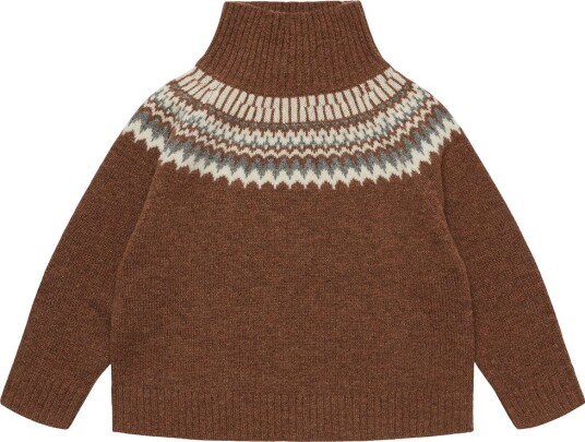 FUB Lambswool Fair Isle Sweater   Brown   130
