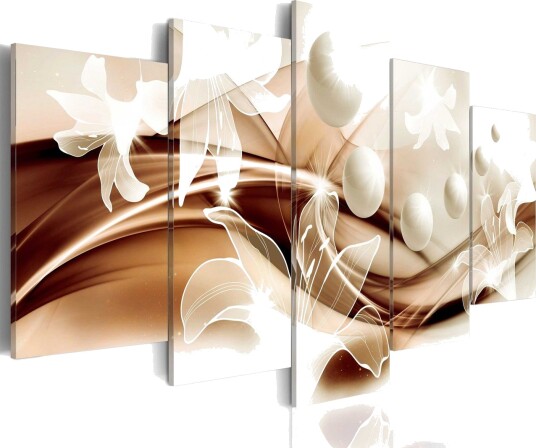 Bilde Pearl Lilies In Bronze 100x50 Artgeist sp. z o. o.