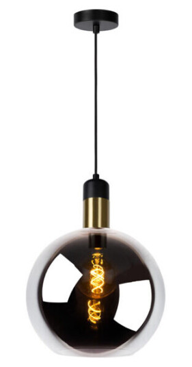 Lucide Julius Pendellampe 28cm 1xE27 Røykfarget Glass - 91874