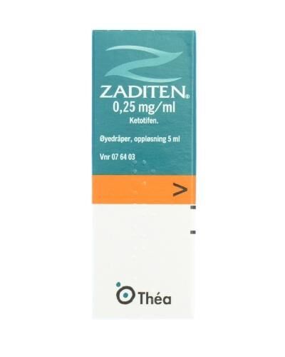 Zaditen Øyedråper 025mg/ml 5 ml Zaditen Øyedråper 025mg/ml 5 ml