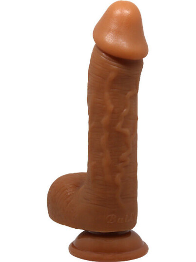 Beautiful Johnson: Realistisk Dildo med Sugekopp, 22 cm, mørk Beautiful Johnson: Realistisk Dildo med Sugekopp, 22 cm, mørk