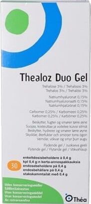 Thealoz Duo Gel 30 x 0.4 ml 30 Doser Thealoz Duo Gel 30 x 0.4 ml 30 Doser