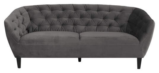 BRIXX LIVING Ria 3-pers. Sofa, Mørkegrå velour BRIXX LIVING Ria 3-pers. Sofa, Mørkegrå velour