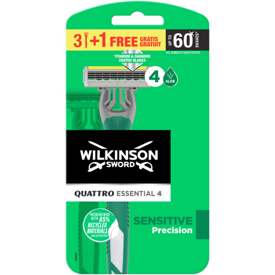 Wilkinson Quattro Essential 4 Sensitive Engangsskraper 4 pcs. Wilkinson Quattro Essential 4 Sensitive Engangsskraper 4 pcs.