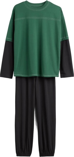 GAP Kids Recycled Colorblock Pj Set Green 128/134 GAP Kids Recycled Colorblock Pj Set Green 128/134