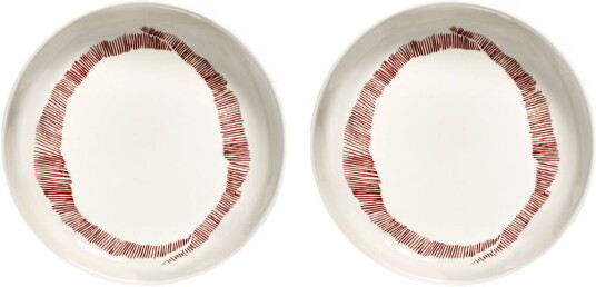 Serax Ottolenghi Feast dyp tallerken Ø22 cm 2 pakning White stripes red
