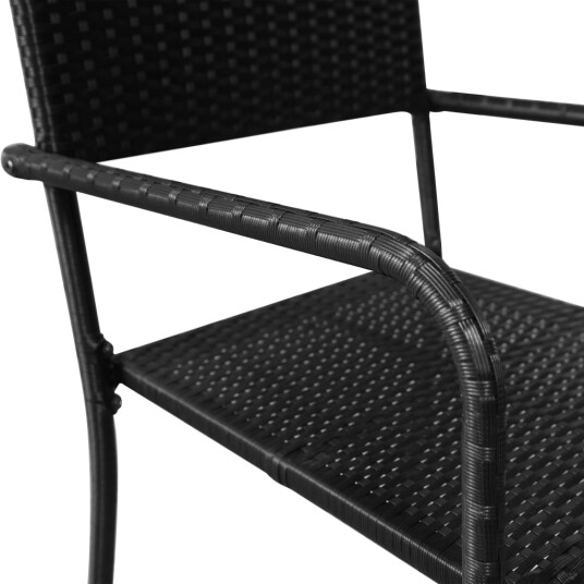  Hagespisestoler 2 stk stablebar svart polyrotting 318698