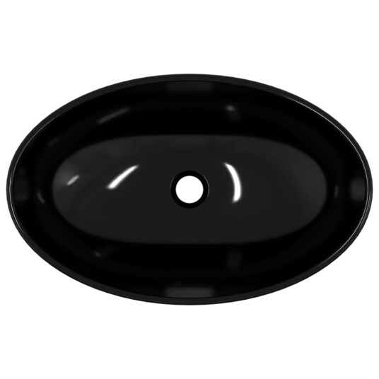 vidaXL Servant herdet glass 54,5x35x15,5 cm svart