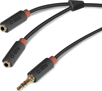 Sbs Tecablesplitter 3.5Mm Hankjønn 2 X 3.5Mm Hunkjønn 0,2 M Sort