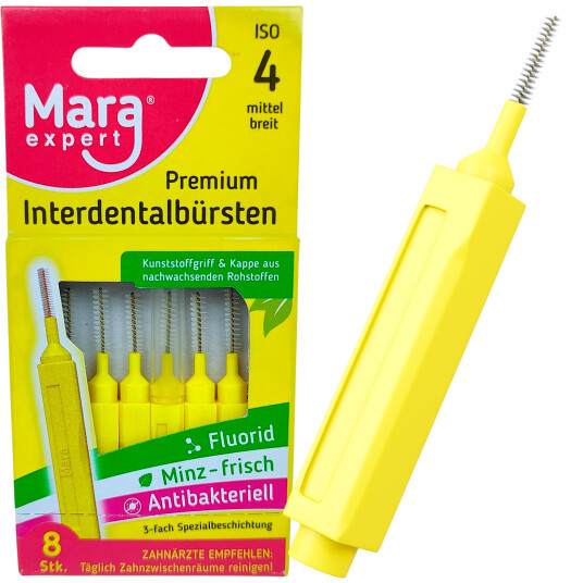 Spaltebørster Premium Mara Expert 0,70 mm ISO 4 GUL